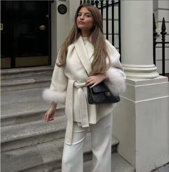 Fashion Plus Size French Elegant Woolen Overcoat